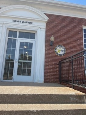 Picture of Chamber & Development Sign at City Hall